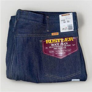 VTG Rustler Jeans NWT 42x30 Boot Cut Western Cowboy Denim Blue Deadstock Kmart